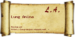 Lung Anina névjegykártya